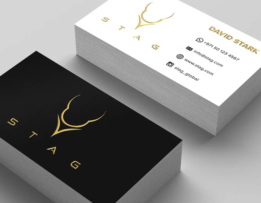 3D Foil gold Business Cards